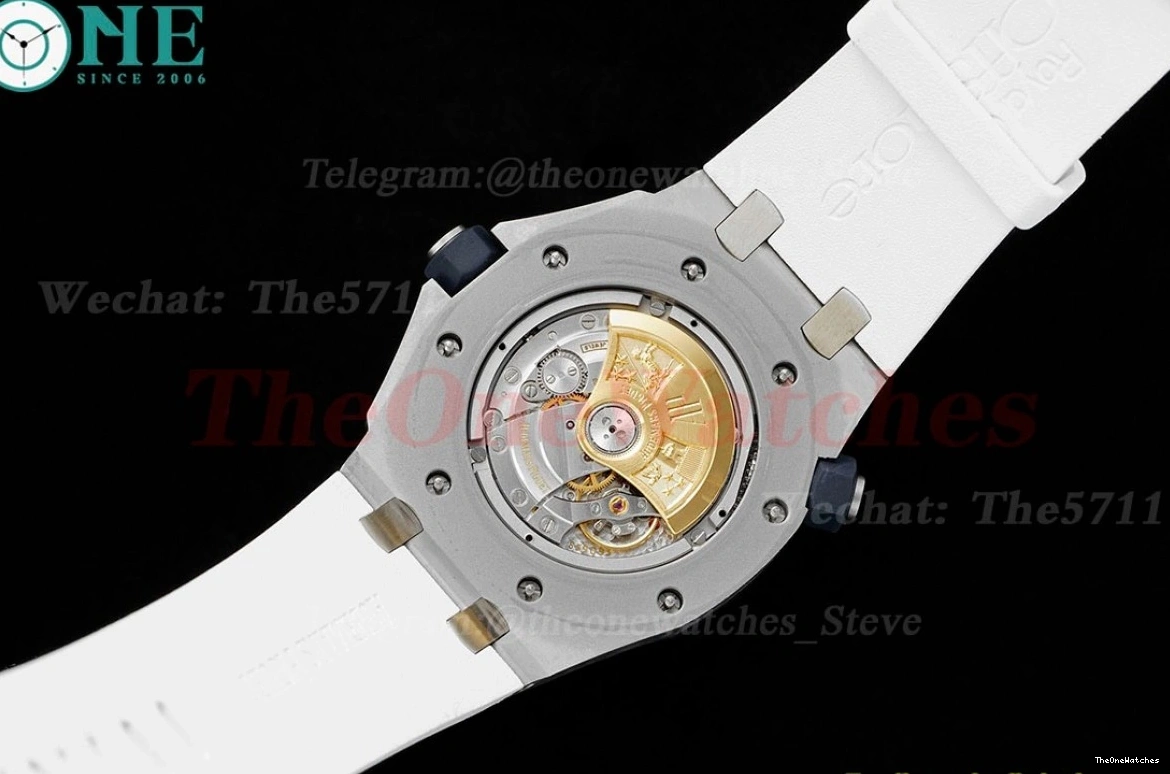 Oak RU SS Dial 15710 Clone Super Offshore Diver White Royal 42mm SA3120 APSF 0411